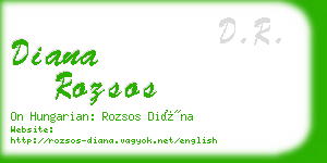 diana rozsos business card